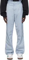 Carhartt Blue Simple Trousers In 02 0w9 Misty Sky