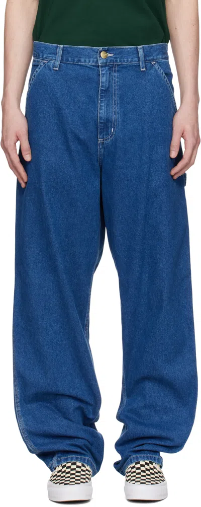 Carhartt Blue Single Knee Jeans In 0106 Blue