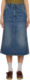 Carhartt Blue Single Knee Midi Skirt In Blue
