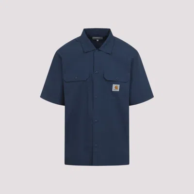 Carhartt Craft Logo Path Short-sleeved Shirt In Blue