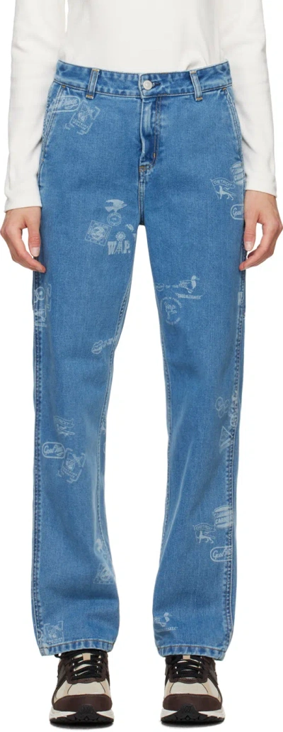 Carhartt Blue Stamp Jeans In Blue Rinsed