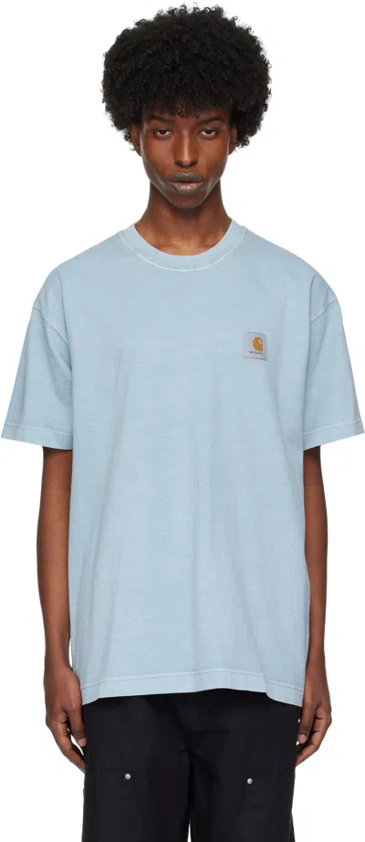 Carhartt Vista Logo-appliquéd Cotton-jersey T-shirt In Blue