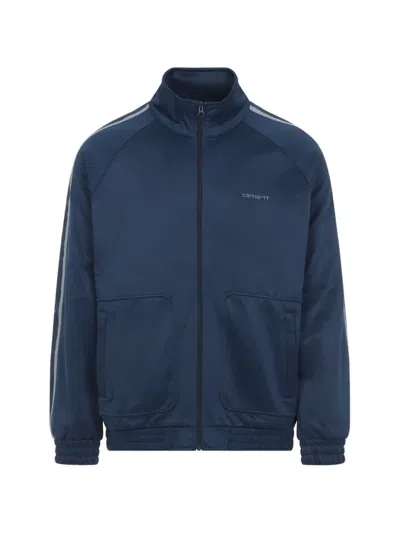 Carhartt Bolar Sweat Jacket Raglan Sleeves High Collar In Blue