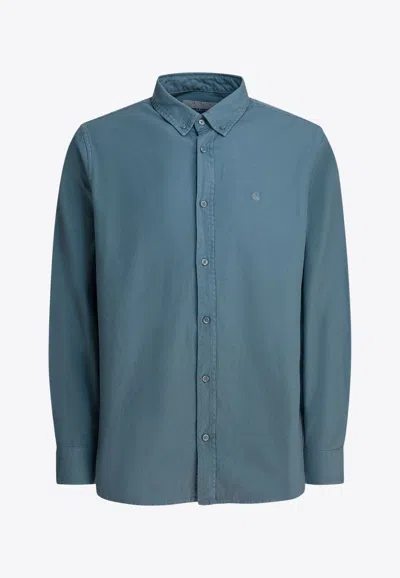 Carhartt Bolton Long-sleeved Shirt In Blue