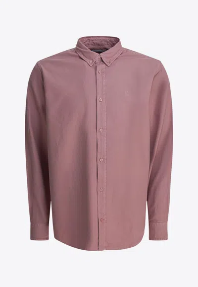 Carhartt Bolton Long-sleeved Shirt In Purple
