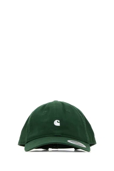 Carhartt Bottle Green Cotton Madison Logo Cap In Coniferwhite