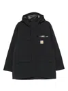 Carhartt Bowden Hooded Raincoat In Black