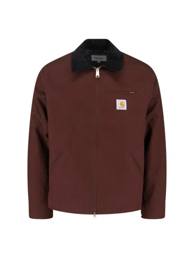 Carhartt Boxy Corduroy Collar Jacket In Brown