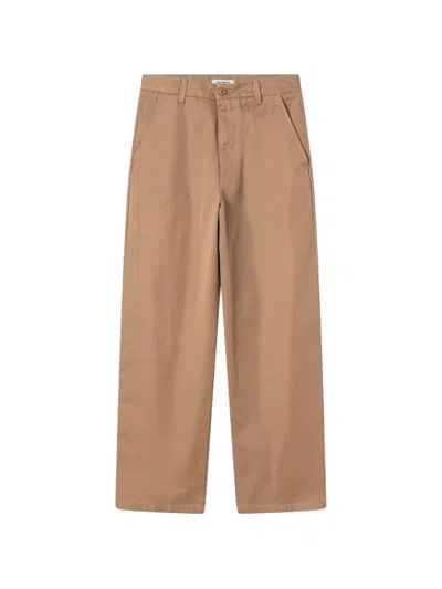 Carhartt Omens Peanut Brady Relaxed-fit Straight-leg Cotton-twill Trousers In Brown