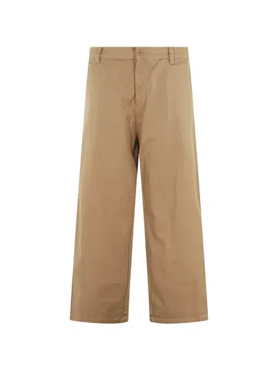 Carhartt Wip Cotton Lined Workwear Trousers For Men In Brown