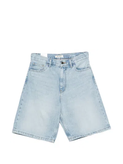 Carhartt Brandon Bleached Denim Shorts In Blue