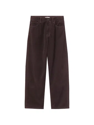 Carhartt Brandon Corduroy Logo-patch Trousers In Brown