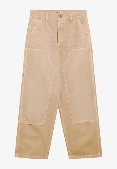 Carhartt Brandon Double-knee Canvas Pants In Neutral