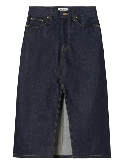 Carhartt Brandon Front-slit Skirt In Blue