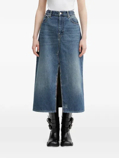 Carhartt Brandon Front-split Midi Skirt In Blue