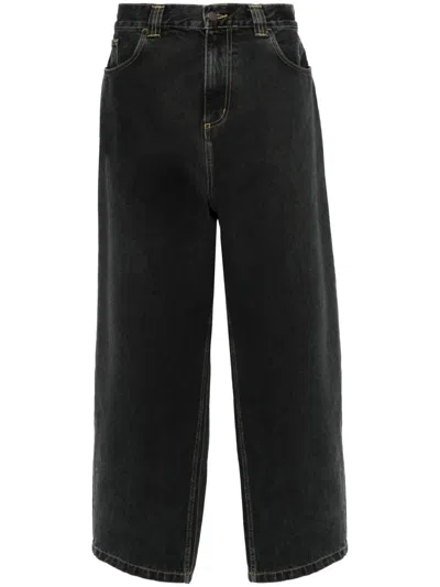 Carhartt Straight Leg Trousers With Belt Loops In Black