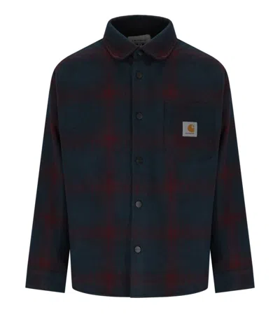 CARHARTT BRENNAN CHECK TEAL SHIRT JACKET