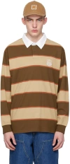 CARHARTT BROWN & BEIGE RUGBY POLO