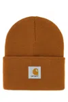 Carhartt Mens Hamilton Brown Acrylic Watch Brand-patch Knitted Beanie Hat In Brown