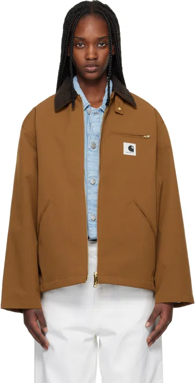 Carhartt Og Detroit Zip-up Jacket In Brown