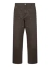 Carhartt Double Knee Wide-leg Organic Cotton-canvas Carpenter Trousers In Brown
