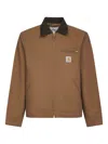Carhartt Og Detroit Corduroy-collar Jacket In Brown