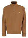 Carhartt Felpa Half Zip American Script Hamilton Brown In Brown