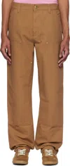 Carhartt Brown Double Knee Trousers In Brown