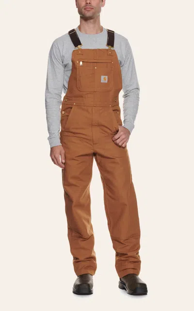 Carhartt Brown Duck Unlined Bib Overalls
