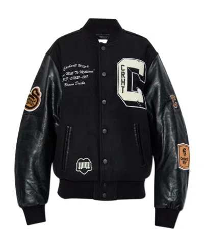 Carhartt Brown Ducks Bomber Jacket In Black