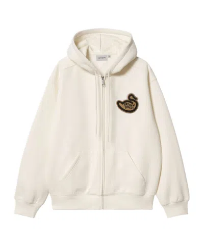 Carhartt Brown Ducks Hoodie In White
