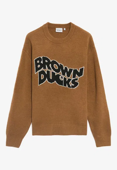 Carhartt Brown Ducks Intarsia Knit Sweater
