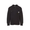Carhartt Knit Jacket With Collared Design And Pockets In Brown