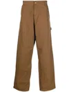 Carhartt Wide Panel Cotton Trousers In Brown