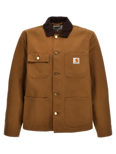 Carhartt Detroit Cotton Canvas Zip Jacket In Brown