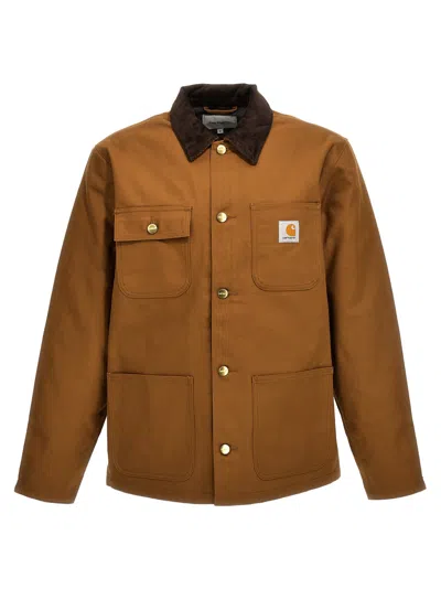 Carhartt Clapton Corduroy-collar Shirt Jacket In Brown