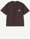 Carhartt Brown Round Neck Logo Patch T-shirt In Brown