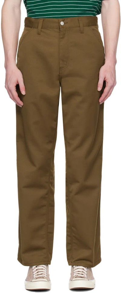 Carhartt Brown Simple Trousers In 1zd Lumber