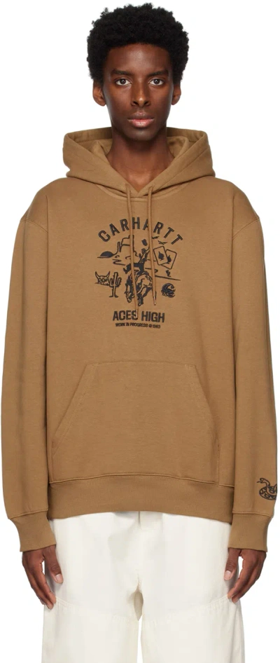 Carhartt Brown Souvenir Valley Hoodie In 1ddxx Buffalo / Blac
