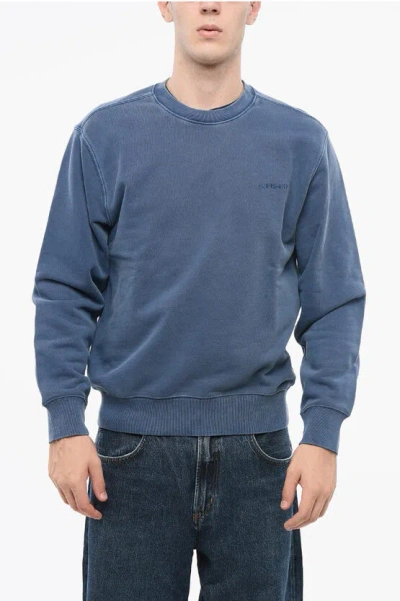 Carhartt Brushed Cotton Duster Script Crew-neck Sweatshirt With Embro