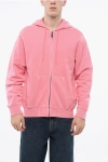 Carhartt Brushed Cotton Duster Script Sweatshirt With Zip Closure In Pink
