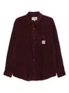Carhartt Casual Shirt With Button Cuffs And Pocket In Burgundy