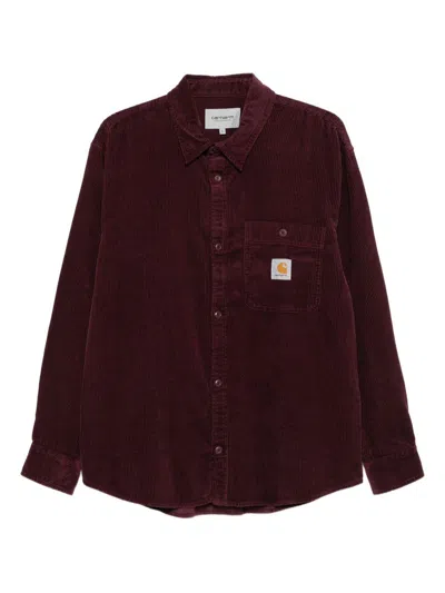 CARHARTT BURGUNDY RIBBED COTTON SHIRT CARHARTT WIP