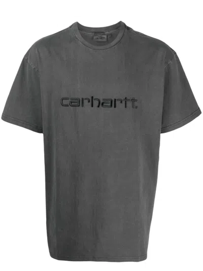 Carhartt Buster T-shirt Men Black In Cotton In Gray