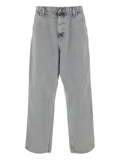 Carhartt Relaxed Fit Straight Leg Cotton Denim Trousers In Gray