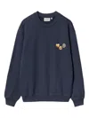 Carhartt Button Graphic-print Sweatshirt In Blue