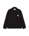 Carhartt Button-up Black Michigan Coat With Structured Collar In Black