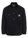 Carhartt Utility Work Coat Front Pockets In Black