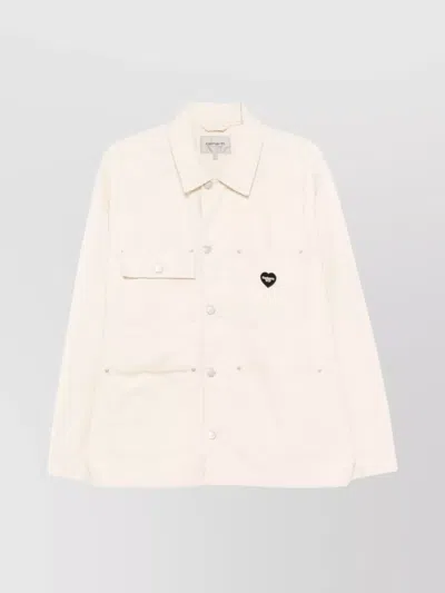 Carhartt Buttoned Cuffs Collared Long Sleeves Waist Tabs In Beige