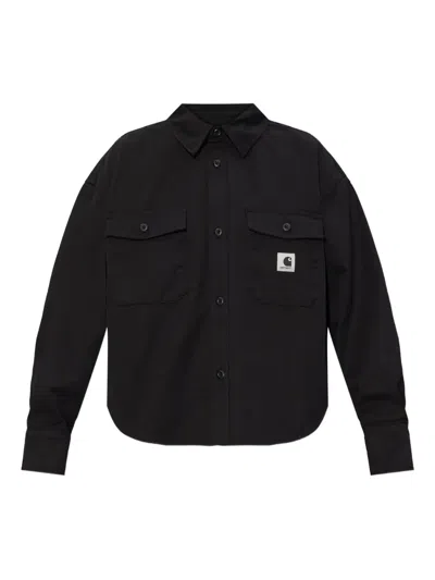 Carhartt Buttoned Patch-pocket Shirt In Black